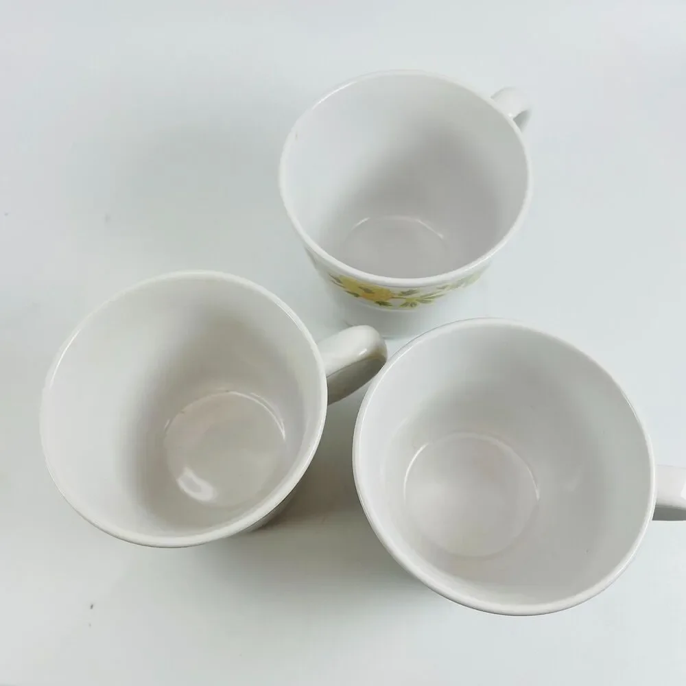 Noritake Progression Sunny Side 9003 Coffee Cups Set of 3 Vintage MCM Japan 1970